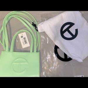 Mini mint green Telfar bag.
